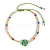 Flower Glass Seed Bead & Glass Beads Braided Bead Bracelets NS0067-3-2