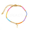 Brass Letter Charm Bracelets FM8278-25-1
