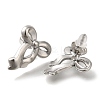 304 Stainless Steel Bowknot Stud Earrings EJEW-Z077-02P-2