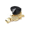 Real 18K Gold Plated Rack Plating Brass Micro Pave Clear Cubic Zirconia Pendants KK-C015-21G-17-2