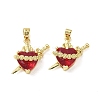 Brass Micro Pave Cubic Zirconia Pendants KK-F917-08G-01-2