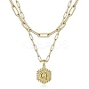 Real 18K Gold Plated 304 Stainless Steel Paperclip Chains Double Layer Necklaces AN1969-13-1