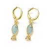 Brass Clear Cubic Zirconia Hoop Earrings EJEW-M045-02G-01-1