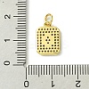 Rack Plating Brass Micro Pave Clear Cubic Zirconia Charms KK-G501-01O-G-3