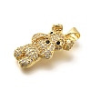 Rack Plating Brass Micro Pave Cubic Zirconia Enamel Pendants KK-L226-032G-01-2