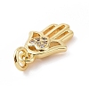 Brass Micro Pave Cubic Zirconia Palm Charms KK-C012-08G-3