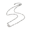 201 Stainless Steel Leaf Pendant 304 Stainless Steel Chain Necklaces NJEW-JN05674-3