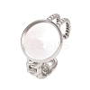 304 Stainless Steel Open Cuff Ring Components STAS-F366-09C-P-1