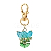 Flower Glass Pendants Decorations HJEW-MZ00248-03-2