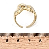 Brass Micro Pave Clear Cubic Zirconia Cuff Rings RJEW-H262-02G-5