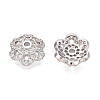 Brass Micro Pave Clear Cubic Zirconia Bead Caps KK-Q071-16P-02-2