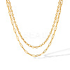 Stainless Steel Double Layer Necklaces for Women PW-WG2F46D-03-1