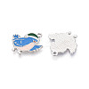 Rack Plating Alloy Enamel Bird Pendants ENAM-T024-80A-P-2