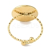 Ion Plating(IP) 304 Stainless Steel Enamel Flat Round Open Cuff Rings for Women RJEW-L107-077A-G-3