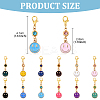 48Pcs 12 Styles Birthstone & Smiling Face Alloy Enamel Pendant Decorations HJEW-YW00169-3