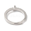 Rack Plating Brass Clear Cubic Zirconia Number 1 Adjustable Rings for Women RJEW-S407-09P-01-3
