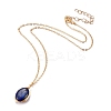 Natural Lapis Lazuli Wire Wrapped Pendant Necklaces NJEW-JN03080-03-2