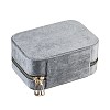Italian Velvet Double Layers Jewelry Set Storage Zipper Boxes with Mirror Inside CON-G023-09C-2