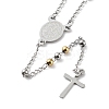 Non-Tarnish 202 Stainless Steel Rosary Bead Necklaces LS-NJEW-D060-01D-GP-3