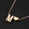 Alloy Letter Heart Pendant Necklaces for Women NJEW-FS0001-09M-1