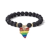 2Pcs 2 Style Synthetic Hematite & Glass Round Beaded Stretch Bracelets Set BJEW-JB10050-03-3
