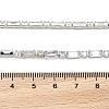 Brass Pave Clear Cubic Zirconia Rectangle & Flat Round Link Bracelets BJEW-YWC0002-02A-3