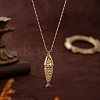 Lucky Fish Brass Micro Pave Clear Cubic Zirconia Pendant Necklaces FS-WG3FDBB-01-1