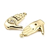 Brass Micro Pave Clear Cubic Zirconia Pendants ZIRC-L077-042G-2