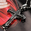 Cross Alloy Crystal Rhinestone Pendant Necklaces for Men FS-WG5CDA8-05-1