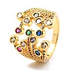 Brass Micro Pave Cubic Zirconia Finger Rings RJEW-F116-09B-G-3