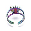 201 Stainless Steel Star Cuff Ring RJEW-S405-141-3