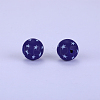 Printed Round with Star Pattern Silicone Focal Beads LS-SI-JX0056A-103-1
