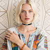 Bohemian Alloy & Resin Imitation Turquoise Oval Black Velvet Choker Necklaces NJEW-WH20004-13B-01-6