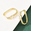 Rectangle Brass Micro Pave Clear Cubic Zirconia Hoop Earrings EJEW-D348-07G-1