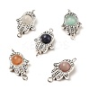 Tibetan Style Alloy Frames with Cat Eye Beads Links PALLOY-JF00479-1