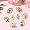 8Pcs 8 Styles Alloy Enamel Pendants ENAM-YW0006-53-4