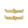 Rack Plating Brass Micro Pave Clear Cubic Zirconia Connector Charms KK-C007-37G-B-2