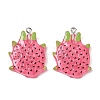 Fruit Theme Spray Painted Opaque Resin Pendants RESI-F061-02-2