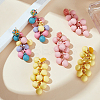FIBLOOM 3 Pairs 3 Colors Candy Color Acrylic Cluster Dangle Stud Earrings EJEW-FI0001-18-7