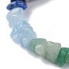 Kids 7 Chakra Natural Mixed Stone Chip Beads Stretch Bracelet with Heart BJEW-JB07377-5