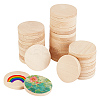 Flat Round Wooden Cabochons WOOD-WH0024-111-1
