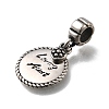 304 Stainless Steel Flat Round Loving Aunt European Dangle Charms STAS-L284-04AS-2