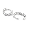 304 Stainless Steel Micro Pave Clear Cubic Zirconia Huggie Hoop Earrings EJEW-C096-01C-P-2