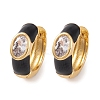 Rack Plating Brass Cubic Zirconia Enamel Earrings EJEW-S219-14G-02-1