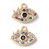 Brass Micro Pave Clear Cubic Zirconia Pendants KK-Q031-47G-01-1
