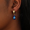 Cubic Zirconia Teardrop Dangle Hoop Earrings LS-HL3316-1-5