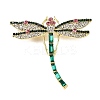 Golden Plated Alloy Colorful Rhinestone Insect Brooches JEWB-L017-07G-01-1