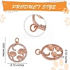 5Pcs Brass Micro Pave Clear Cubic Zirconia Pendants ZIRC-SZ0003-33A-7