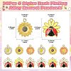 30Pcs 6 Styles Rack Plating Alloy Enamel Pendants ENAM-CJ0006-25-2
