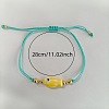 Braided Porcelain Fish Charm Adjustable Bracelets JI6734-3-2